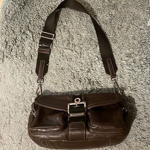 Vintage leather Prada shoulder bag/purse